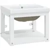 Image de vidaXL Support de lavabo de salle de bain avec lavabo blanc fer