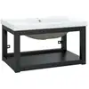 Image de vidaXL Support de lavabo de salle de bain avec lavabo noir fer