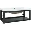 Image de vidaXL Support de lavabo de salle de bain avec lavabo noir fer