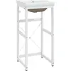 Image de vidaXL Support de lavabo de salle de bain avec lavabo blanc fer