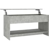 Image de vidaXL Table basse gris béton 102x50x52,5 cm Bois composite