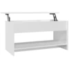 Image de Table basse blanc brillant 102x50x52,5 cm bois composite