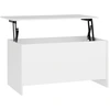 Image de Table basse blanche 102x55,5x52,5 cm bois composite