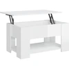 Image de Table basse blanc brillant 79x49x41 cm bois composite