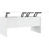 Image de vidaXL Table basse blanc brillant 102x50,5x46,5 cm Matériau dérivé du bois