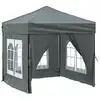 Image de vidaXL Tente de réception pliable avec parois latérales Anthracite 2x2 m