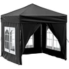 Image de vidaXL Tente de réception pliante avec parois latérales noire 2x2 m