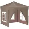 Image de vidaXL Tente de réception pliable avec parois latérales Taupe 2x2 m