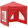 Image de vidaXL Tente de réception pliable avec parois latérales rouge 2x2 m