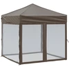 Image de vidaXL Tente de réception pliable avec parois latérales Taupe 2x2 m