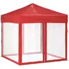 Image de vidaXL Tente de réception pliable avec parois latérales rouge 2x2 m
