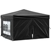 Image de vidaXL Tente de réception pliante avec parois latérales noire 3x3 m