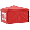 Image de vidaXL Tente de réception pliable avec parois latérales rouge 3x3 m