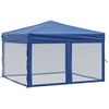 Image de vidaXL Tente de réception pliable avec parois latérales bleu 3x3 m