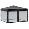 Image de vidaXL Tente de réception pliante avec parois latérales noire 3x3 m