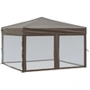 Image de vidaXL Tente de réception pliante avec parois latérales Taupe 3x3 m
