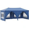Image de vidaXL Tente de réception pliable avec parois latérales bleu 3x6 m