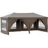 Image de vidaXL Tente de réception pliante avec parois latérales Taupe 3x6 m