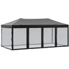 Image de vidaXL Tente de réception pliante avec parois latérales noire 3x6 m