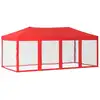 Image de vidaXL Tente de réception pliante avec parois latérales rouge 3x6 m