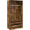 Image de vidaXL Armoire chêne fumé 100x50x200 cm Bois composite