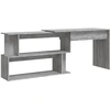 Image de vidaXL Bureau d'angle Gris Sonoma 200x50x76 cm Bois composite
