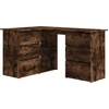 Image de vidaXL Bureau d'angle chêne fumé 145x100x76 cm bois composite