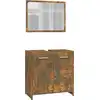 Image de vidaXL Ensemble de meubles de salle de bain chêne fumé bois composite