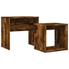 Image de vidaXL Tables d'ensemble 2 pcs. Chêne fumé Matériau dérivé du bois