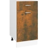 Image de vidaXL Armoire basse avec tiroir Lyon chêne fumé 40x46x81,5 cm