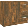 Image de vidaXL Armoire pour lavabo chêne fumé 63x30x54 cm Bois composite