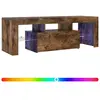 Image de vidaXL Armoire TV avec lampes LED chêne fumé 120x35x40 cm