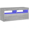 Image de vidaXL Armoire TV avec lampes LED Gris Sonoma 90x35x40 cm