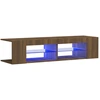 Image de vidaXL Armoire TV avec lampes LED brun imitation chêne 135x39x30 cm