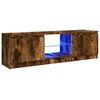 Image de vidaXL Armoire TV avec lampes LED chêne fumé 120x30x36 cm
