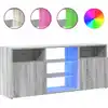 Image de vidaXL Armoire TV avec lampes LED Gris Sonoma 120x30x50 cm