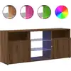 Image de vidaXL Armoire TV avec lampes LED brun aspect chêne 120x30x50 cm