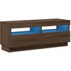 Image de vidaXL Armoire TV avec lampes LED brun aspect chêne 100x35x40 cm