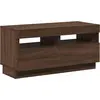 Image de vidaXL Armoire TV avec lampes LED brun imitation chêne 80x35x40 cm