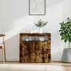 Image de vidaXL Sideboard avec éclairage LED chêne fumé 80x35x75 cm