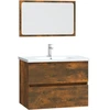 Image de vidaXL Ensemble de meubles de salle de bain 2 pièces chêne fumé bois composite
