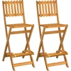 Image de vidaXL Tabouret de bar de jardin 2 pcs. Pliable Bois massif Acacia