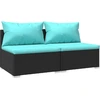 Image de vidaXL Ensemble salon de jardin 2 pièces avec coussins Poly rotin noir