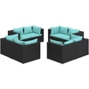 Image de vidaXL Ensemble de jardin lounge 8 pièces avec coussins Poly rotin noir