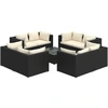 Image de vidaXL Ensemble de salon de jardin 9 pièces avec coussins Poly rotin noir