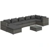 Image de vidaXL Ensemble salon de jardin 8 pièces avec coussins Poly rotin gris