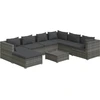 Image de vidaXL Ensemble salon de jardin 8 pièces avec coussins Poly rotin gris
