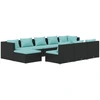 Image de vidaXL Ensemble salon de jardin 10 pièces avec coussins noir Poly rotin