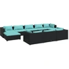 Image de vidaXL Ensemble salon de jardin 10 pièces avec coussins noir Poly rotin
