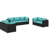Image de vidaXL Ensemble de salon de jardin 7 pièces avec coussins Poly rotin noir